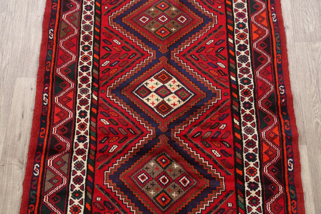 Geometric Hamedan Persian Area Rug 3x5