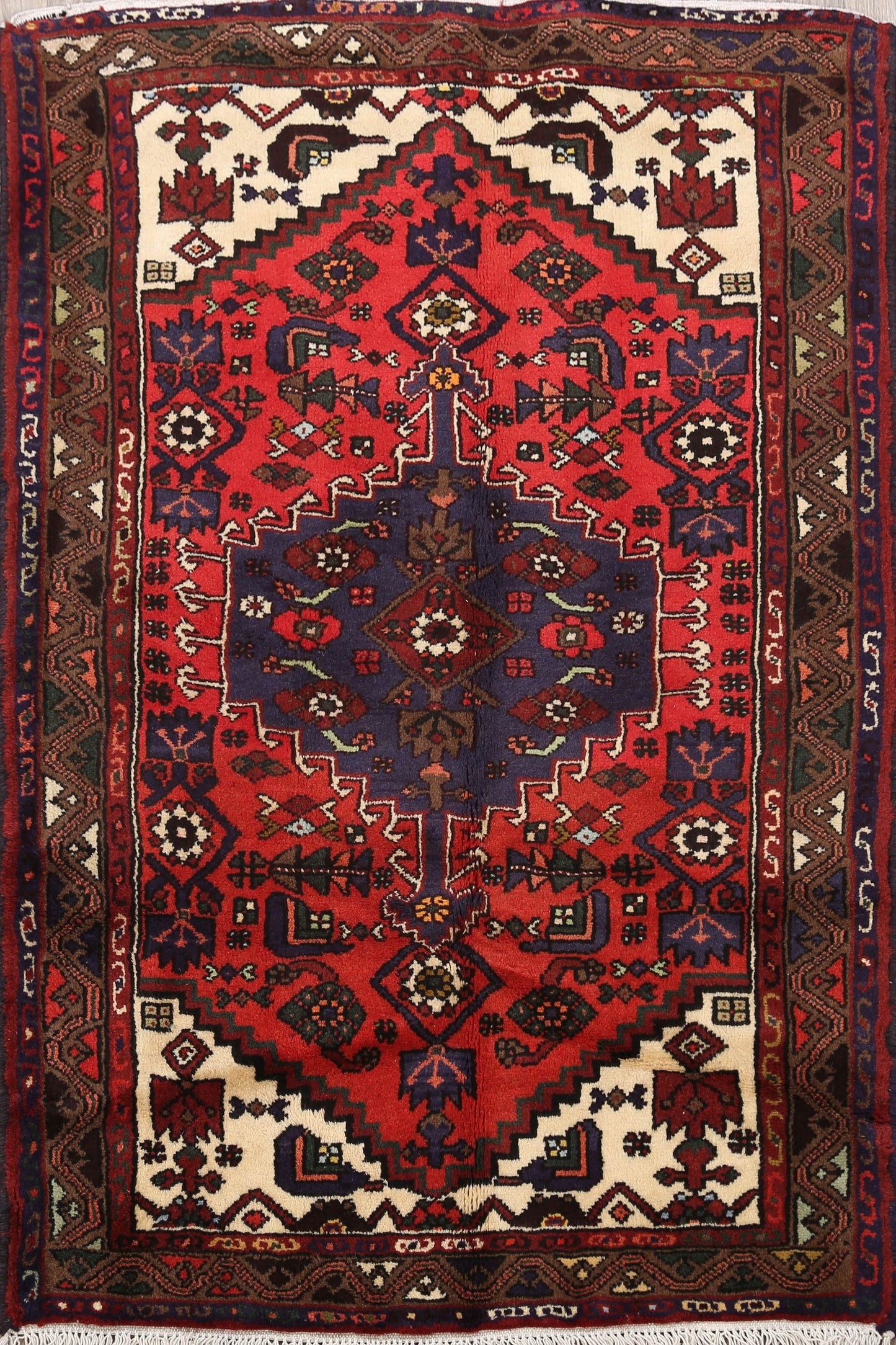 Tribal Hamedan Persian Area Rug 3x5