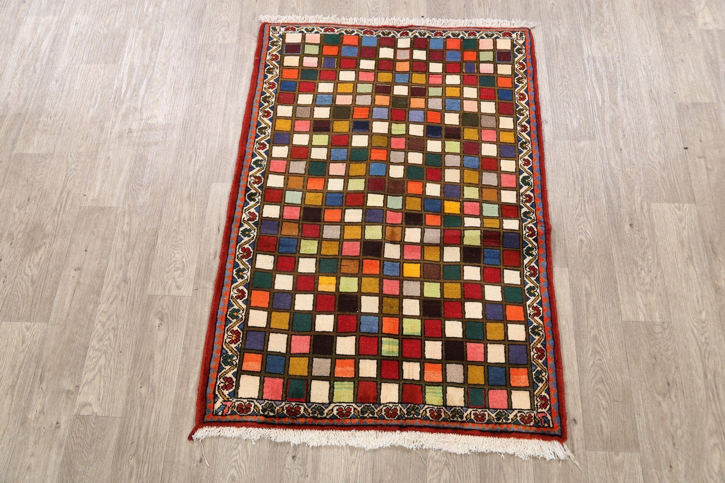 Checkered Gabbeh Persian Area Rug 3x5