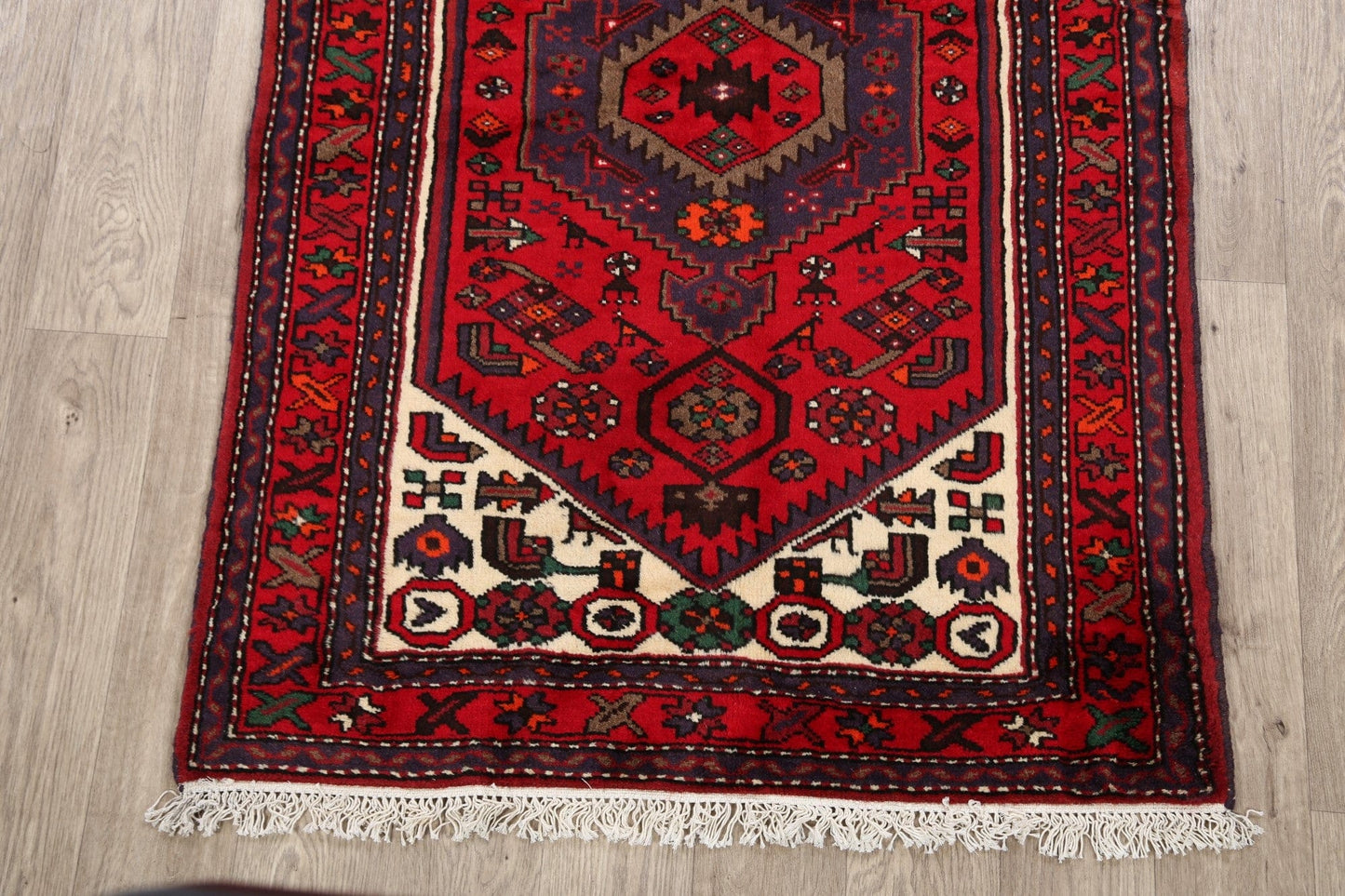 Tribal Hamedan Persian Area Rug 3x5