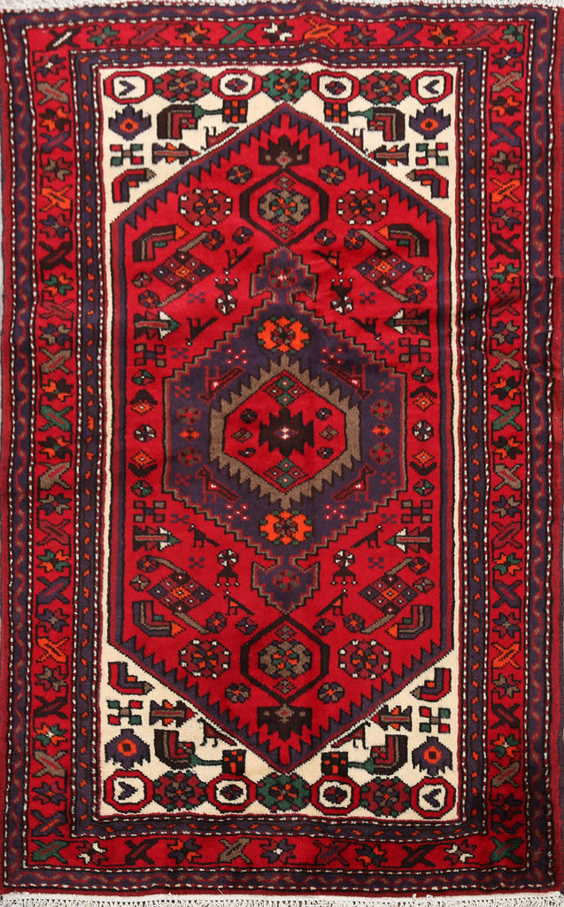 Tribal Hamedan Persian Area Rug 3x5