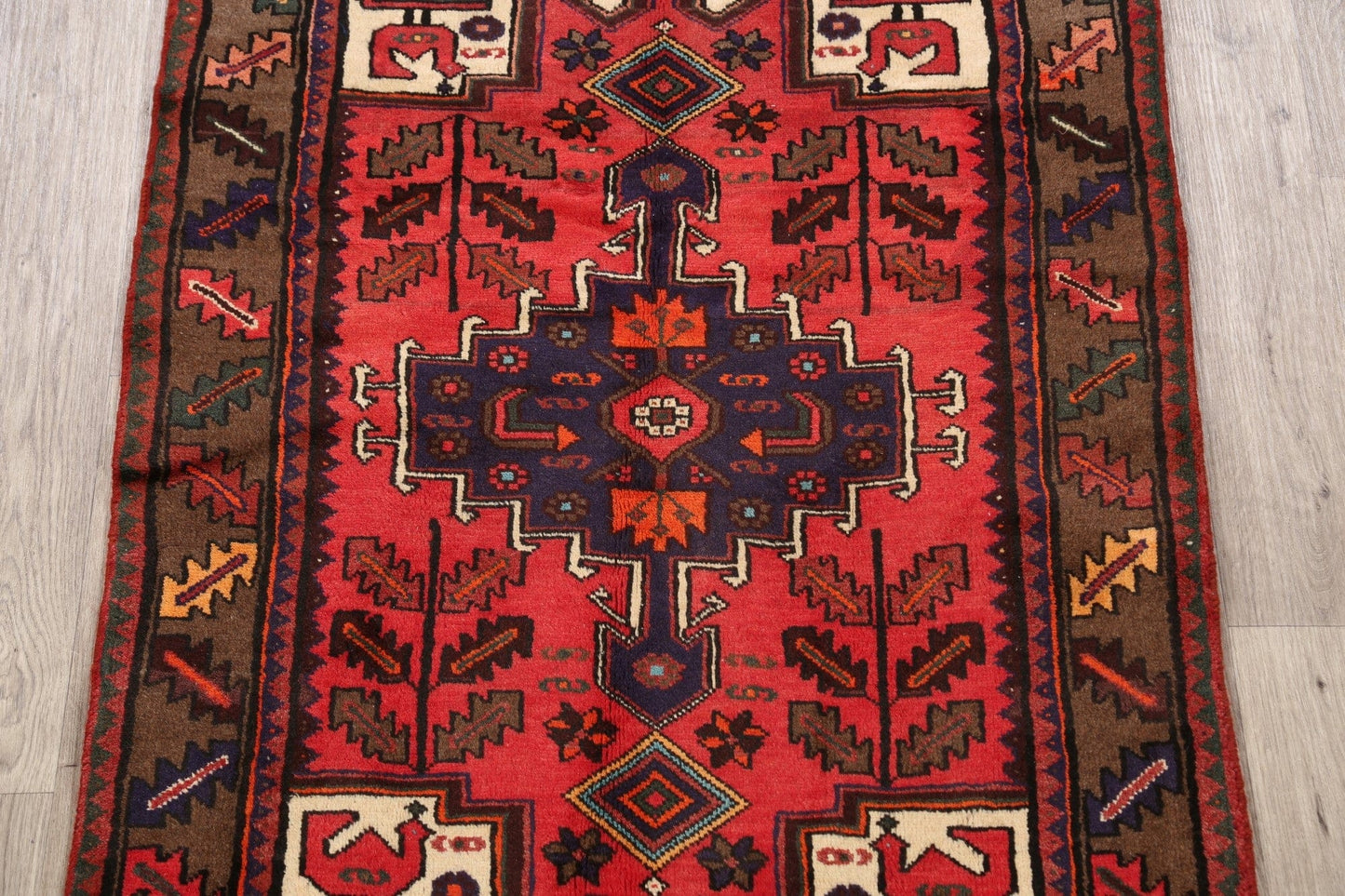 Geometric Hamedan Persian Area Rug 3x5