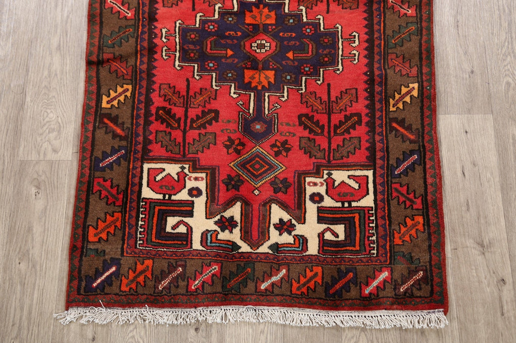 Geometric Hamedan Persian Area Rug 3x5