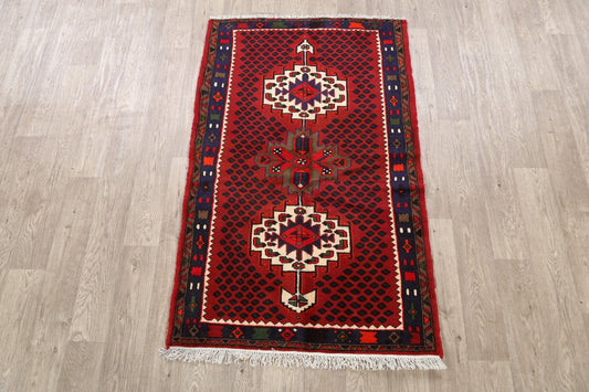 Geometric Hamedan Persian Area Rug 3x5