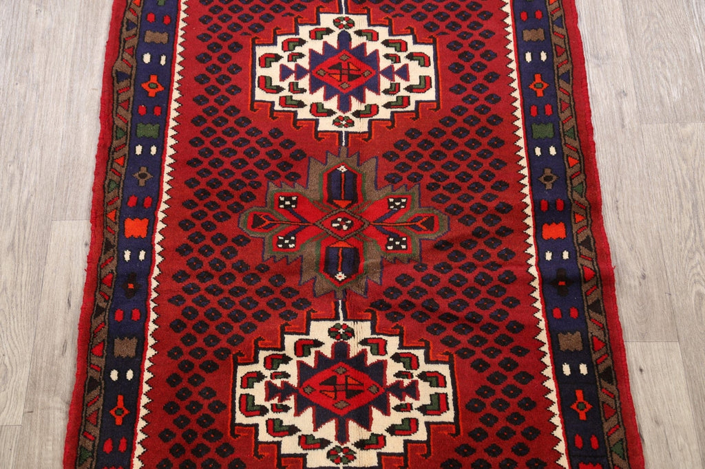 Geometric Hamedan Persian Area Rug 3x5