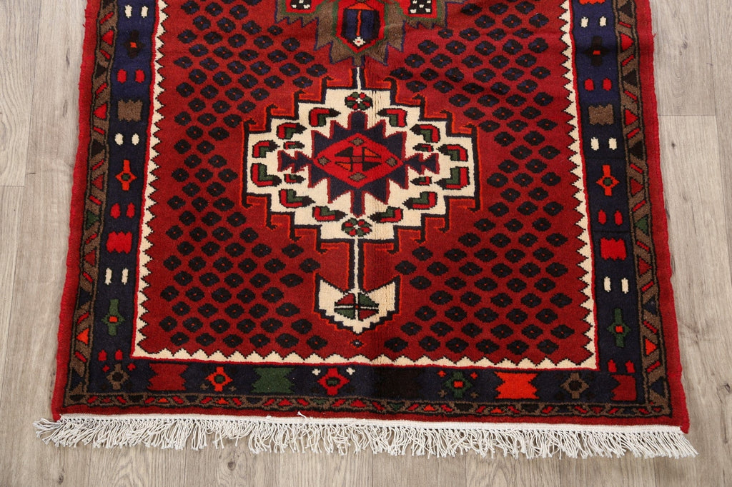 Geometric Hamedan Persian Area Rug 3x5