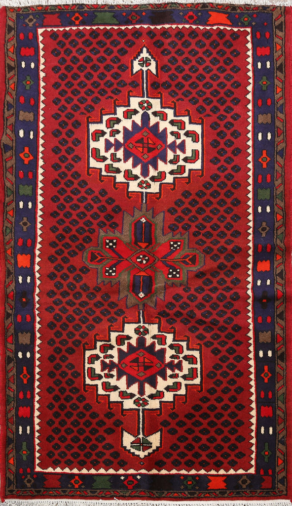 Geometric Hamedan Persian Area Rug 3x5