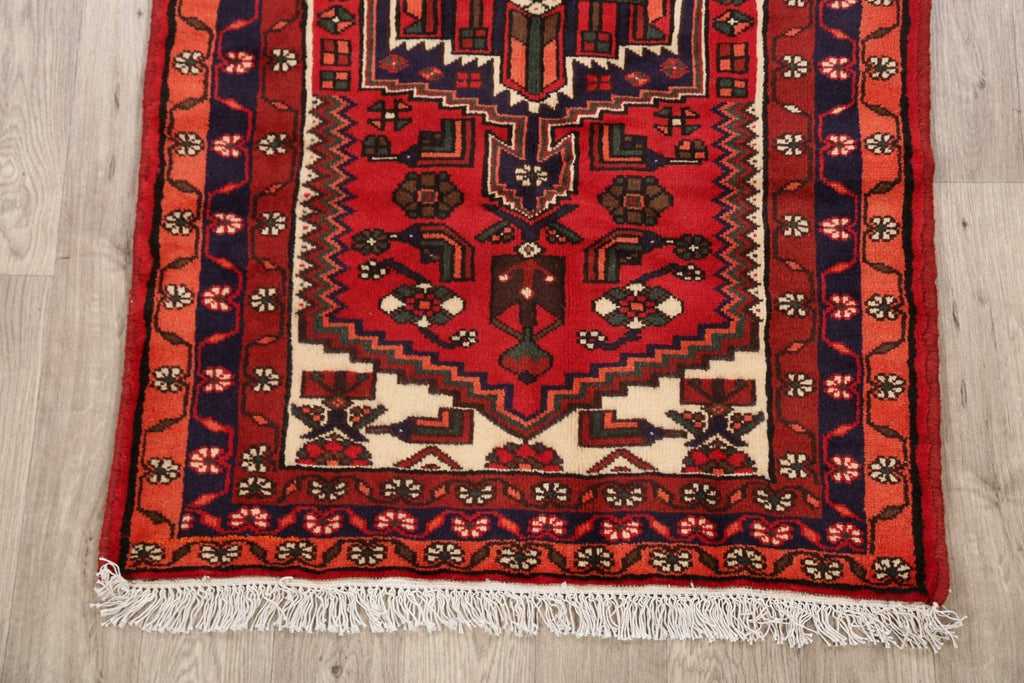 Geometric Hamedan Persian Area Rug 3x5