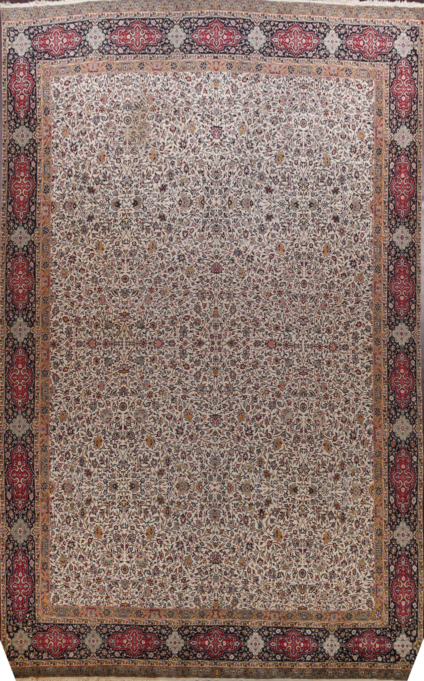 Large 100% Vegetable Dye Agra Oriental Area Rug 14x18