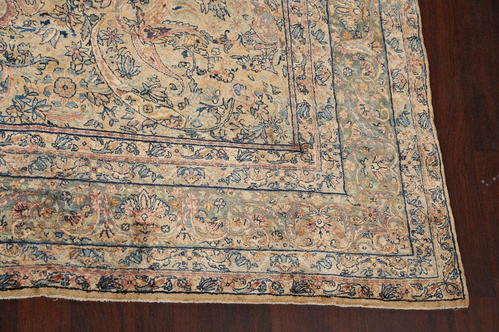 Large Vegetable Dye Antique Kerman Lavar Persian Rug 9x16