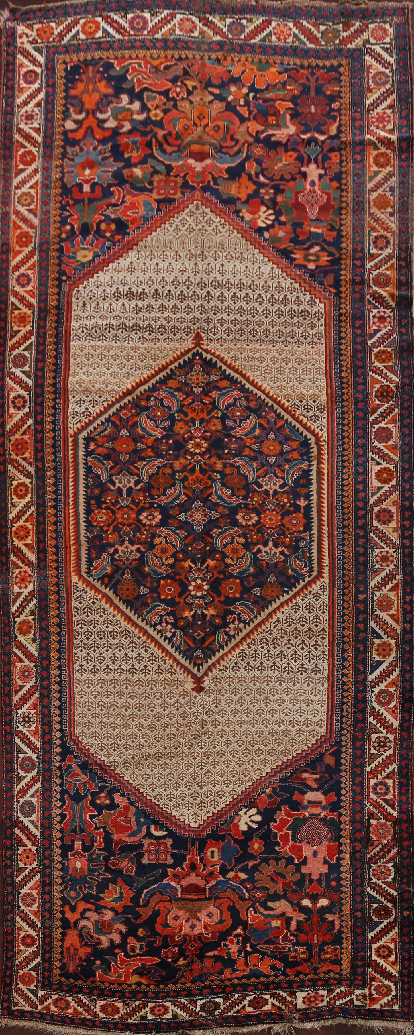 Pre-1900 Antique Vegetable Dye Malayer Persian Area Rug 6x13