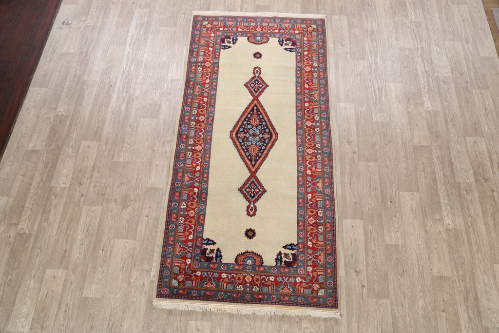 Open Filed Heriz Turkish Runner Rug 4x8