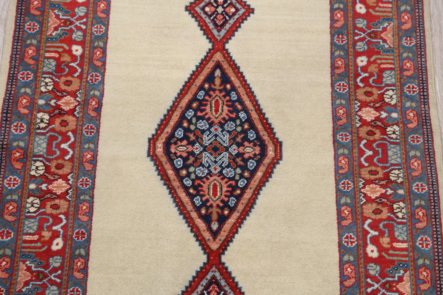 Open Filed Heriz Turkish Runner Rug 4x8