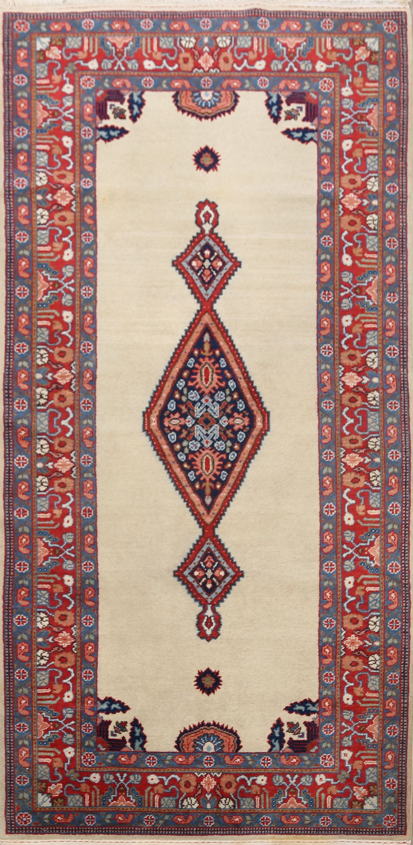 Open Filed Heriz Turkish Runner Rug 4x8