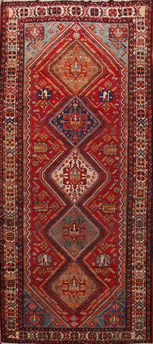 Pre-1900 Antique Vegetable Dye Qashqai Persian Area Rug 6x12