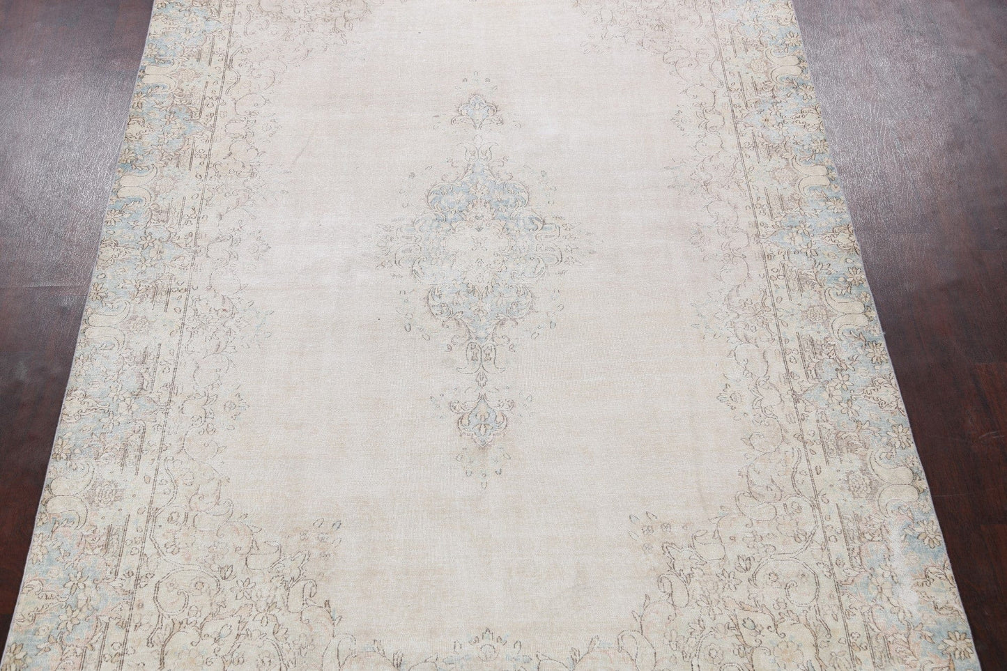 Muted Distressed Kerman Persian Area Rug 8x12