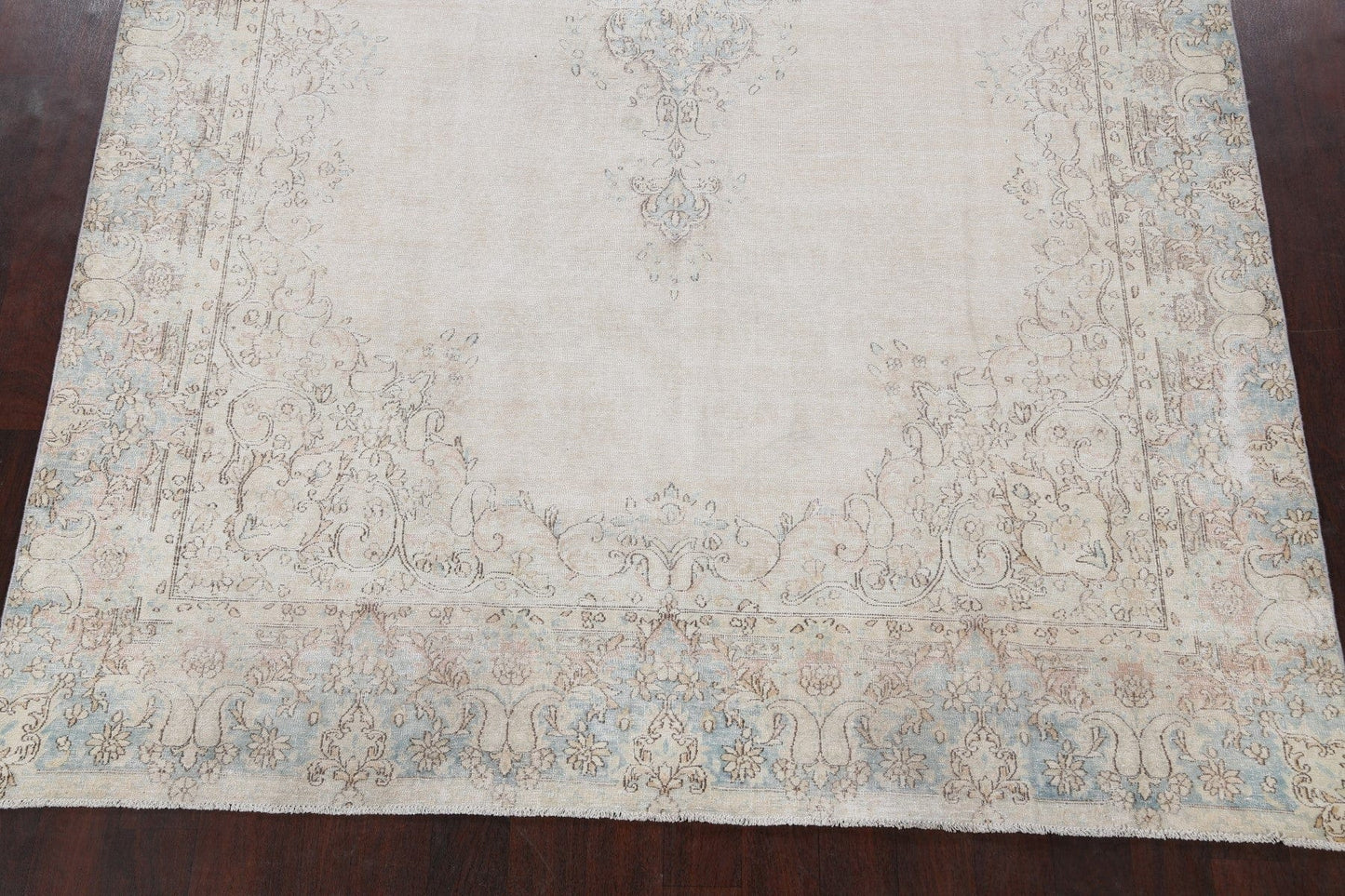 Muted Distressed Kerman Persian Area Rug 8x12