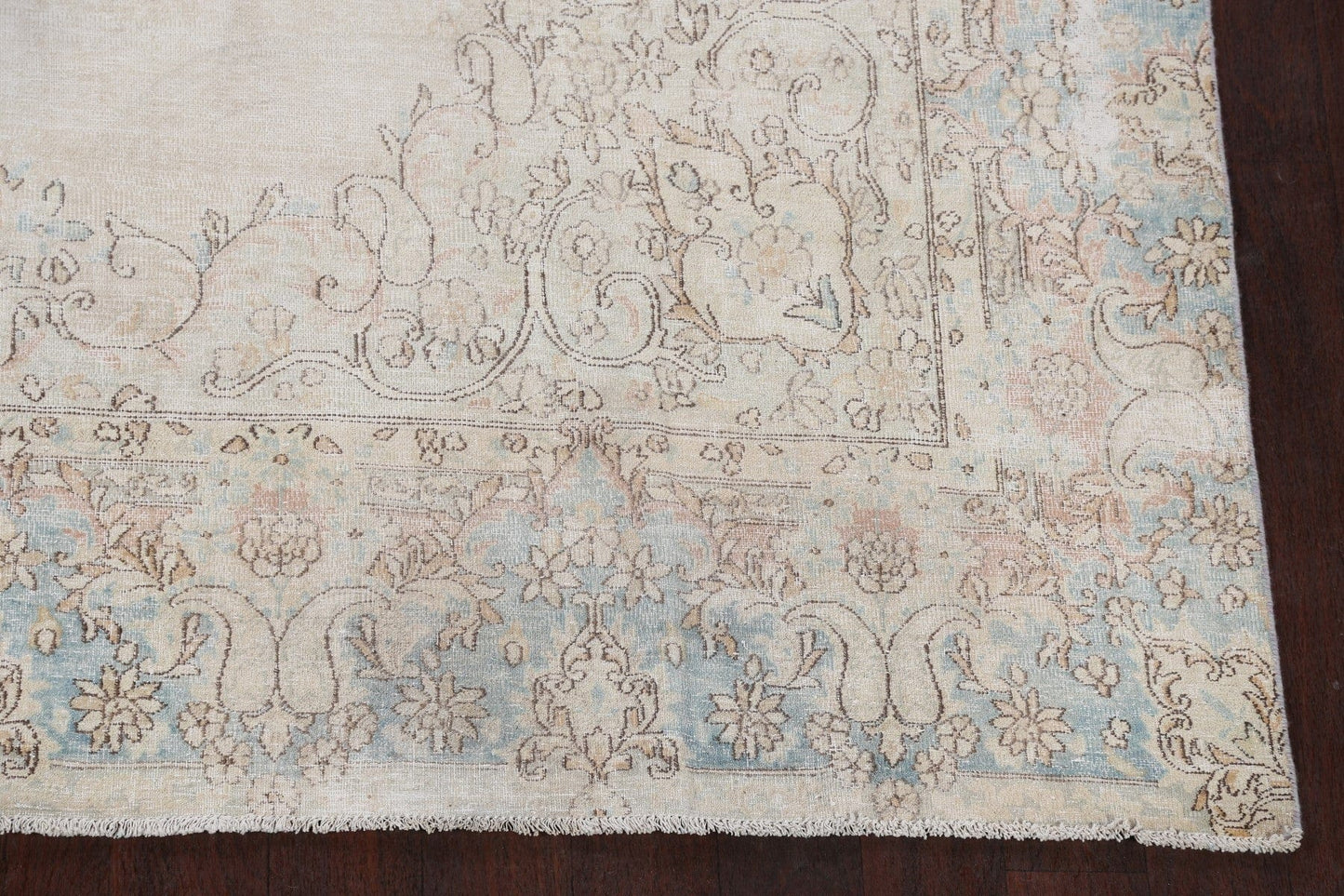 Muted Distressed Kerman Persian Area Rug 8x12