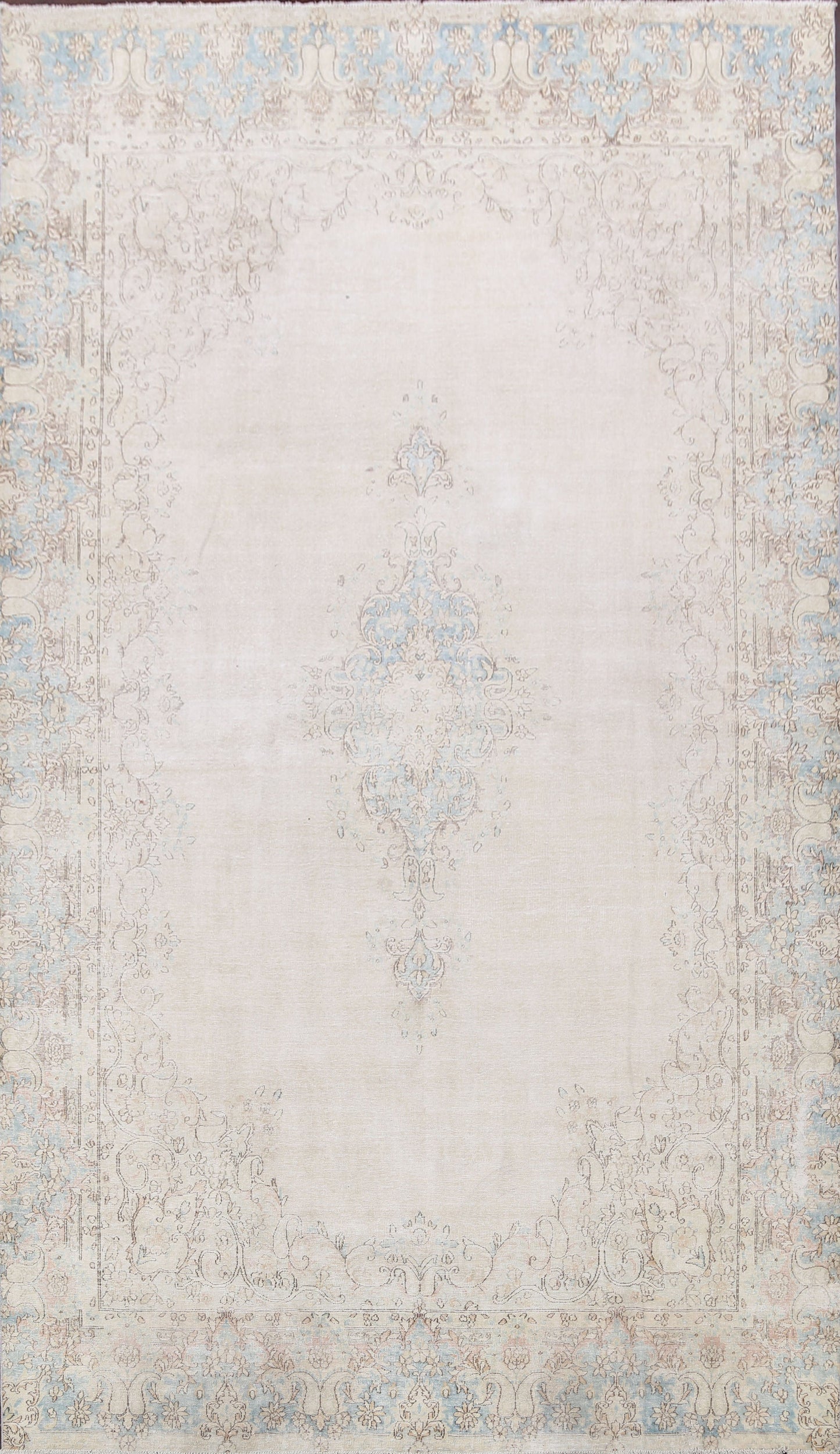 Muted Distressed Kerman Persian Area Rug 8x12