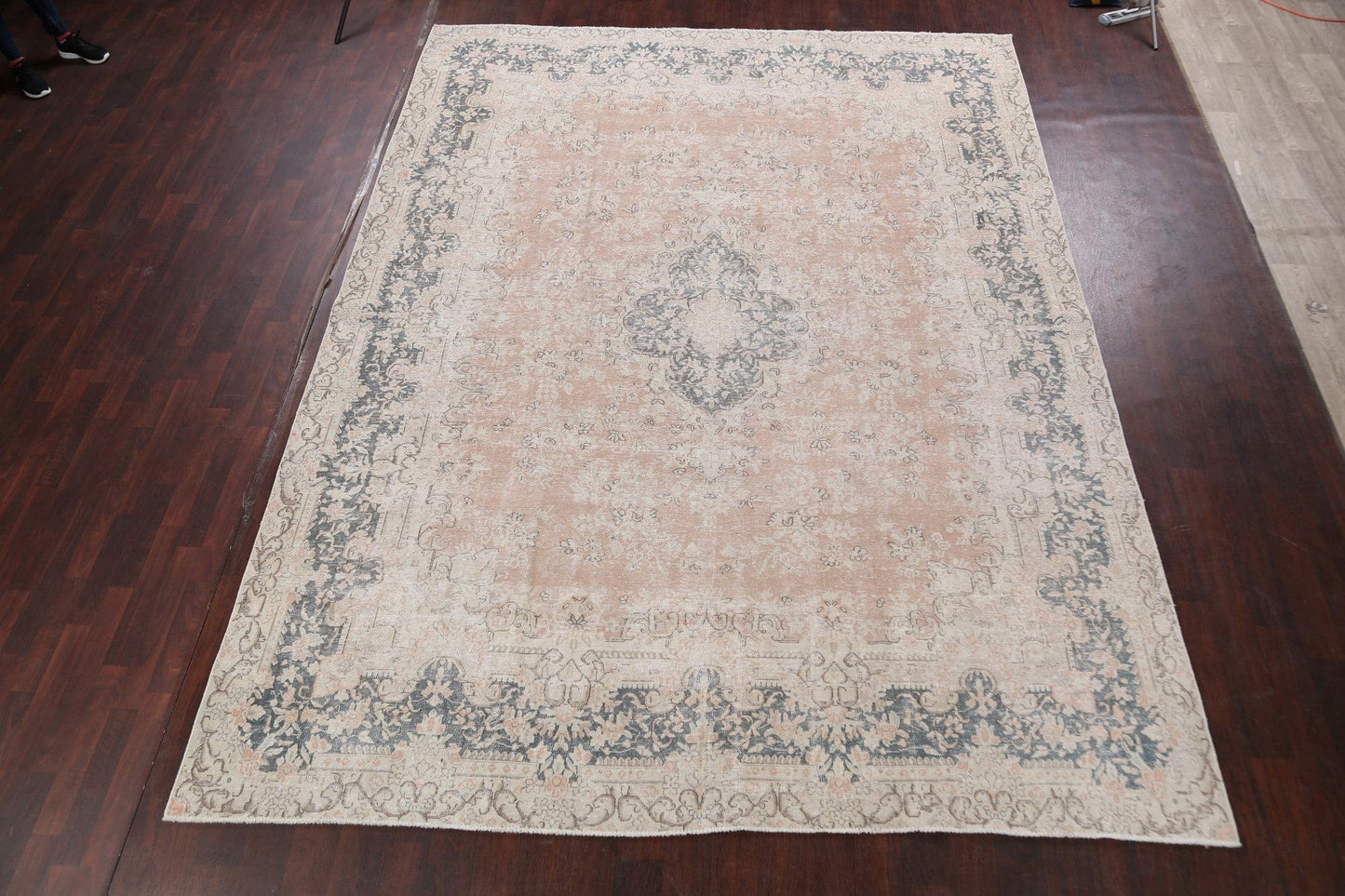 Muted Floral Kerman Persian Area Rug 9x13