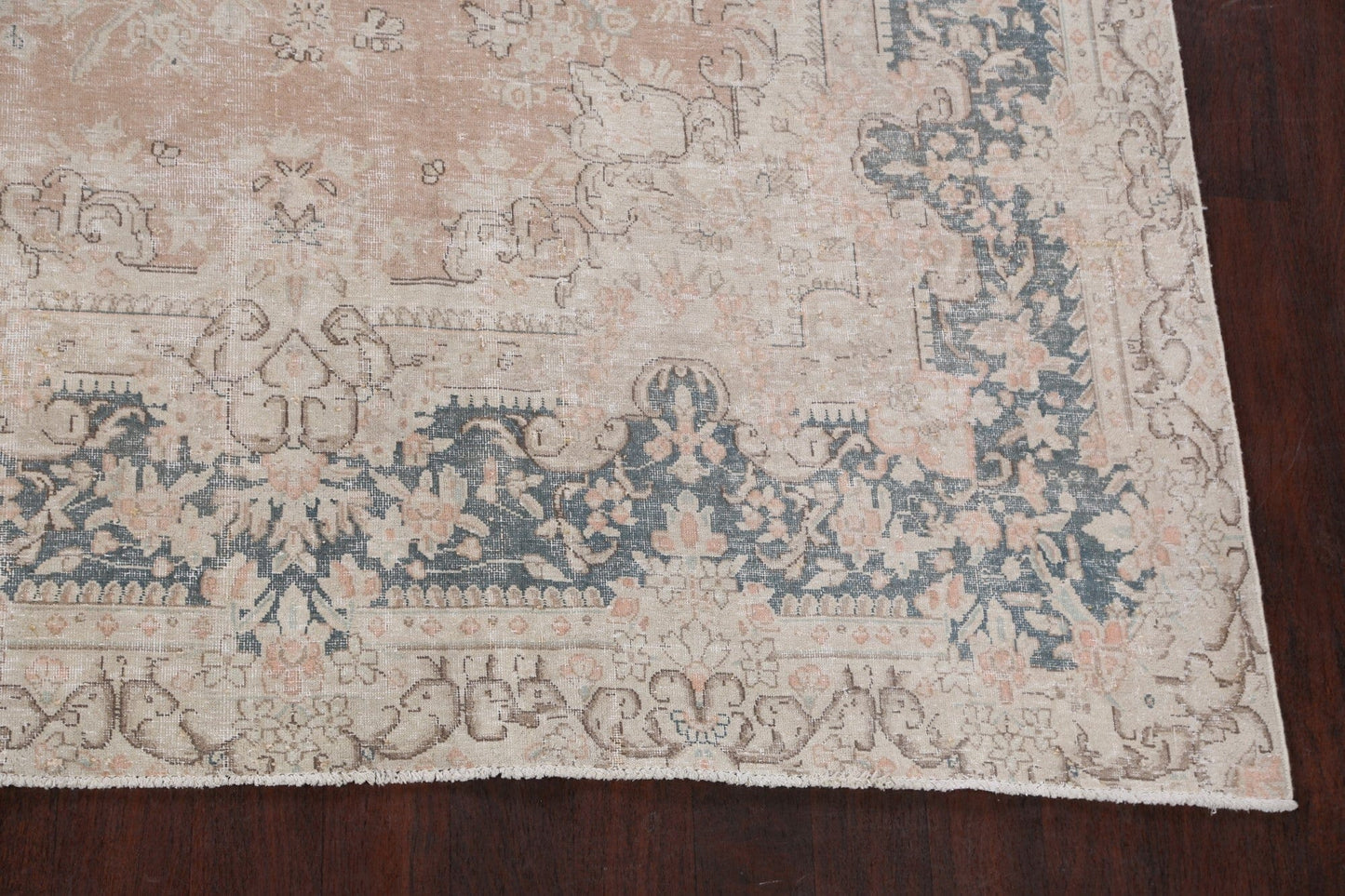 Muted Floral Kerman Persian Area Rug 9x13