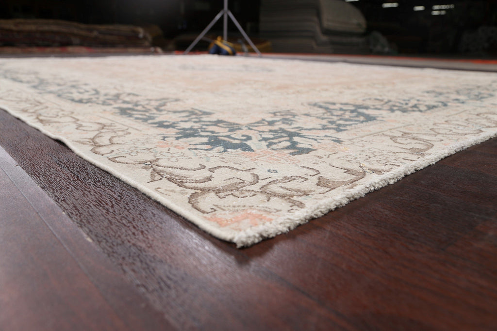 Muted Floral Kerman Persian Area Rug 9x13