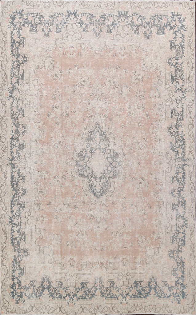 Muted Floral Kerman Persian Area Rug 9x13