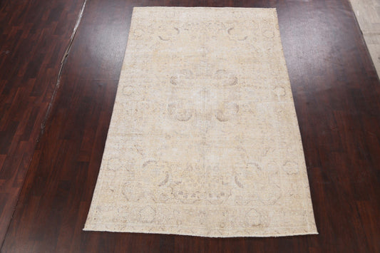 Muted Distressed Tabriz Persian Area Rug 6x10