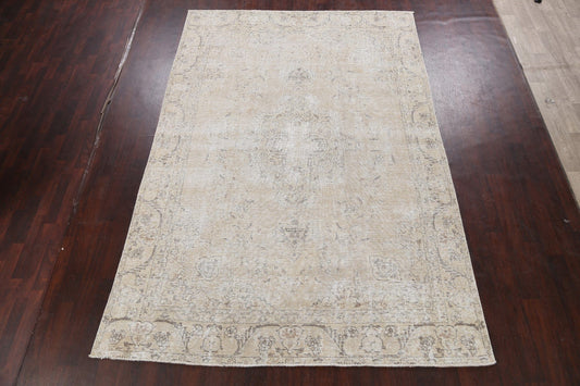 Muted Distressed Tabriz Persian Area Rug 8x11