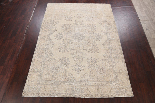 Muted Distressed Tabriz Persian Area Rug 8x11