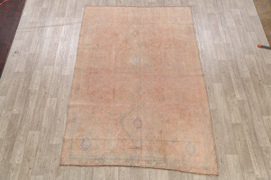 Antique Muted Qashqai Persian Area Rug 6x9