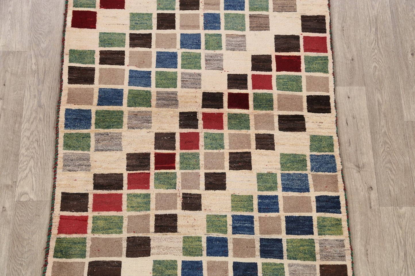 Checkered Gabbeh Persian Area Rug 4x6