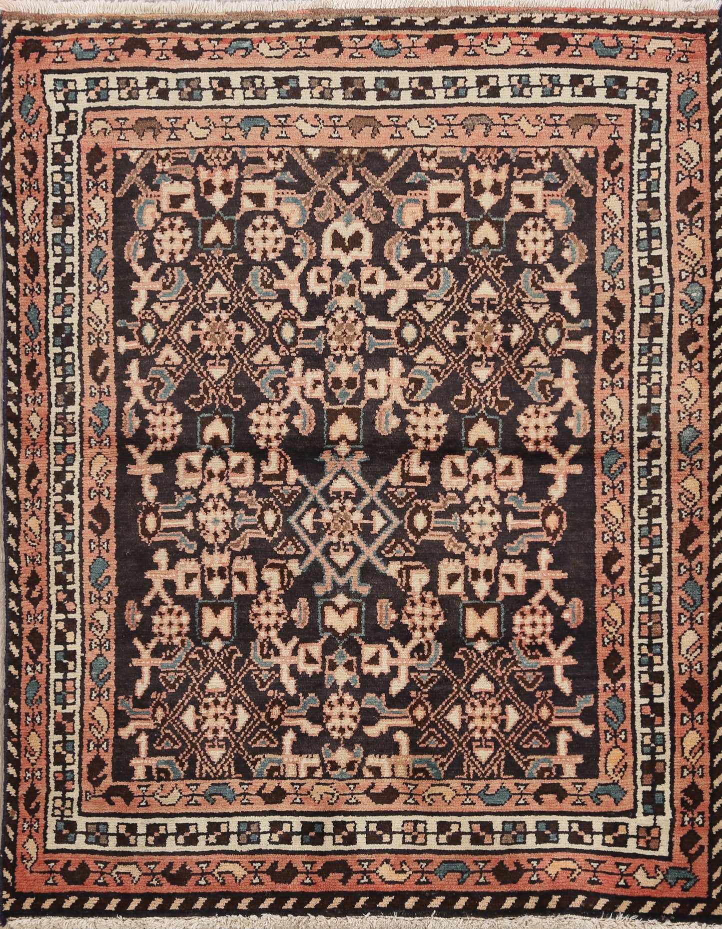 Geometric Malayer Persian Area Rug 4x5