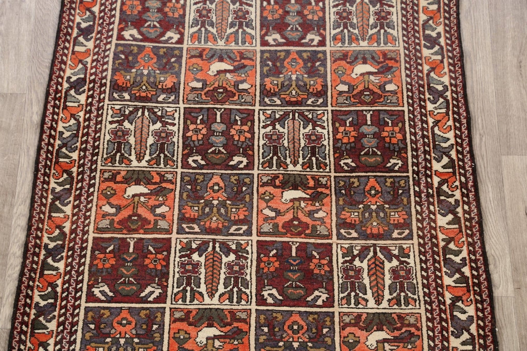 Antique Garden Design Bakhtiari Persian Area Rug 4x5