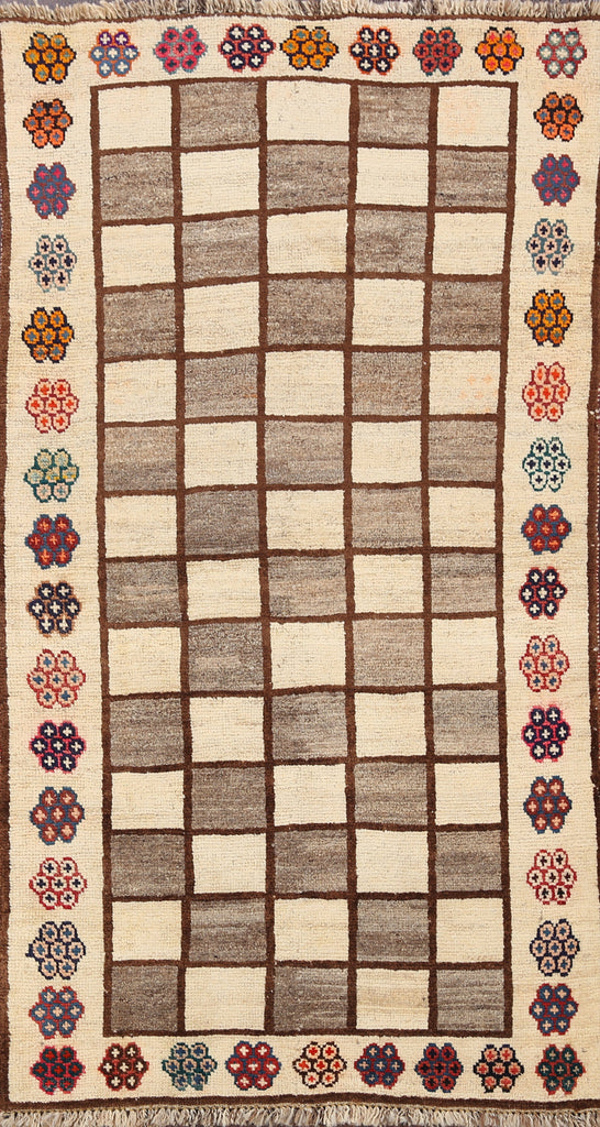 Checkered Gabbeh Persian Area Rug 3x6