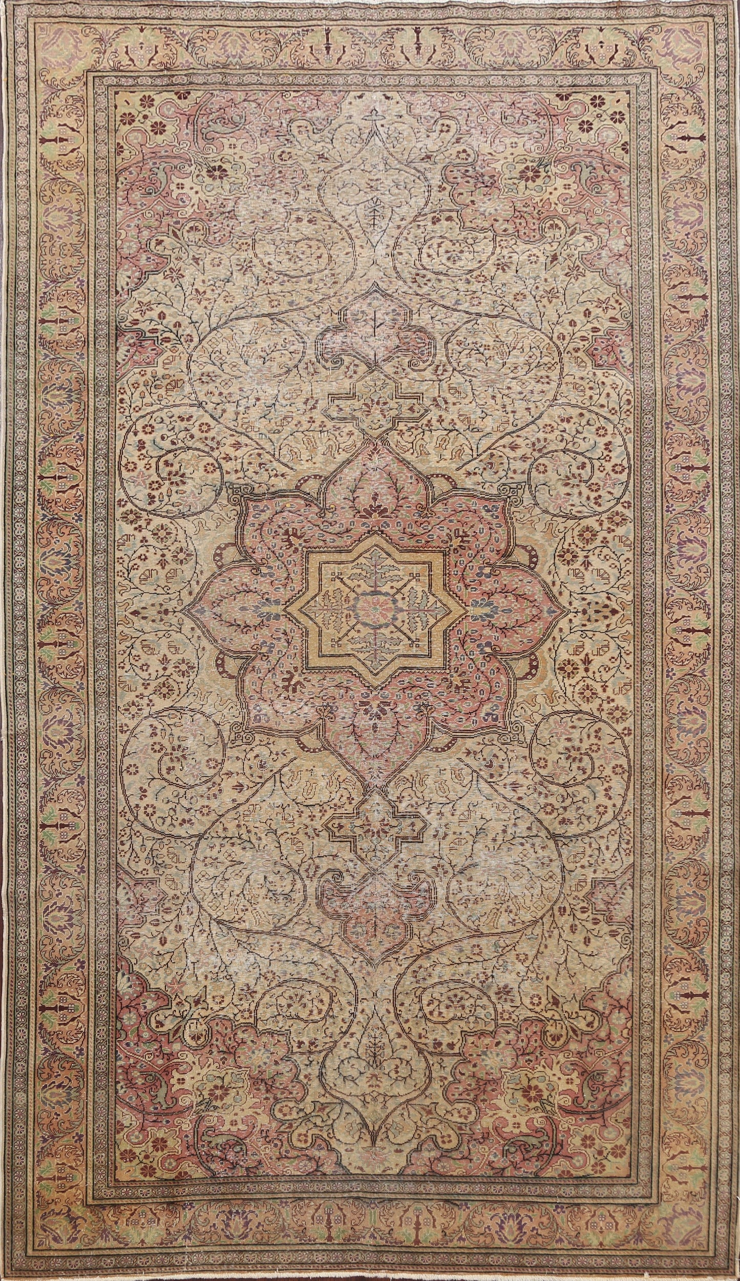 Antique Vegetable Dye Anatolian Turkish Area Rug 6x10