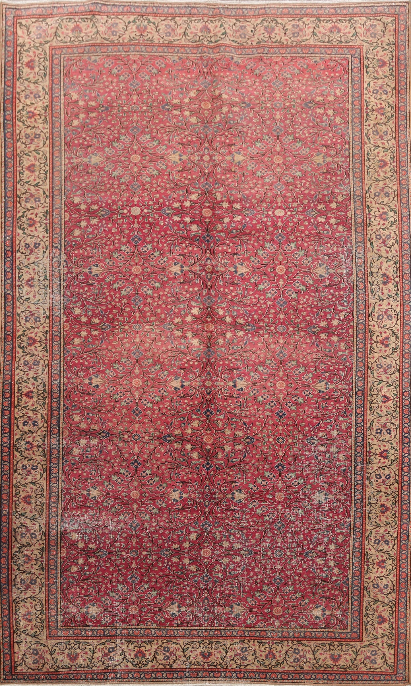 Antique Anatolian Oriental Area Rug 6x9