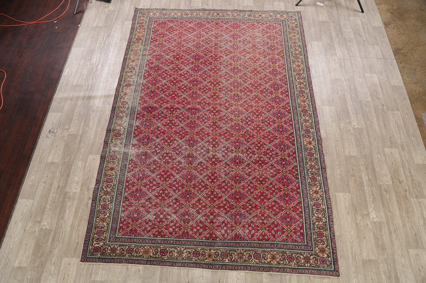 Antique Anatolian Oriental Area Rug 7x11