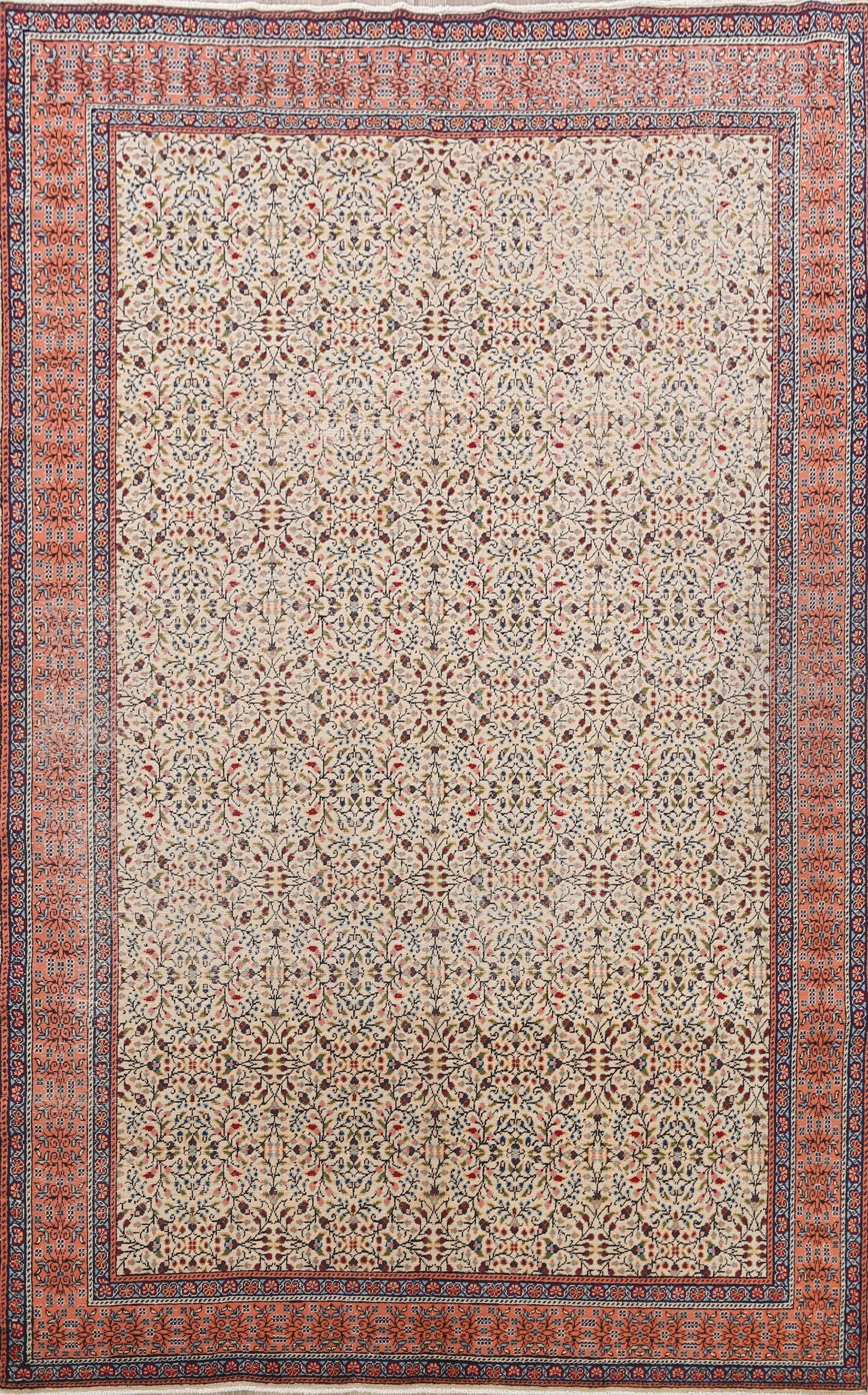 Antique 100% Vegetable Dye Anatolian Turkish Area Rug 7x9