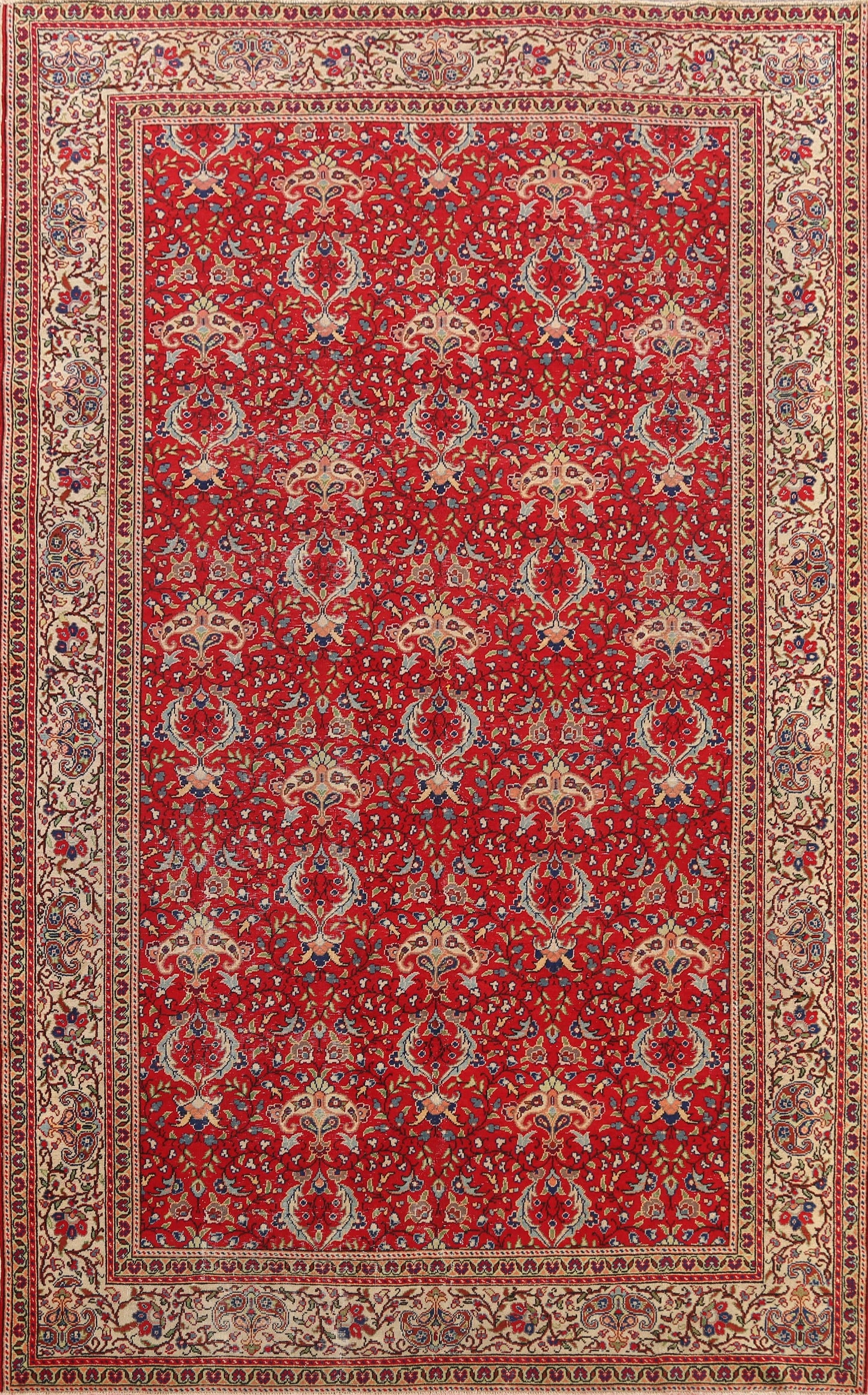 Antique Vegetable Dye Anatolian Turkish Area Rug 6x9