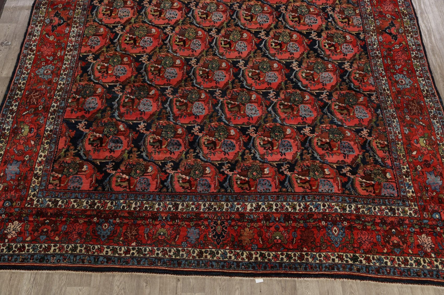 Antique Bidjar Vegetable Dye Persian Area Rug 11x14 Large