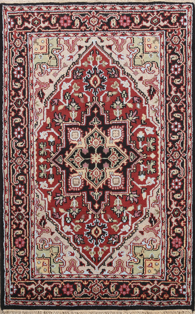 Geometric Heriz Oriental Area Rug 4x6