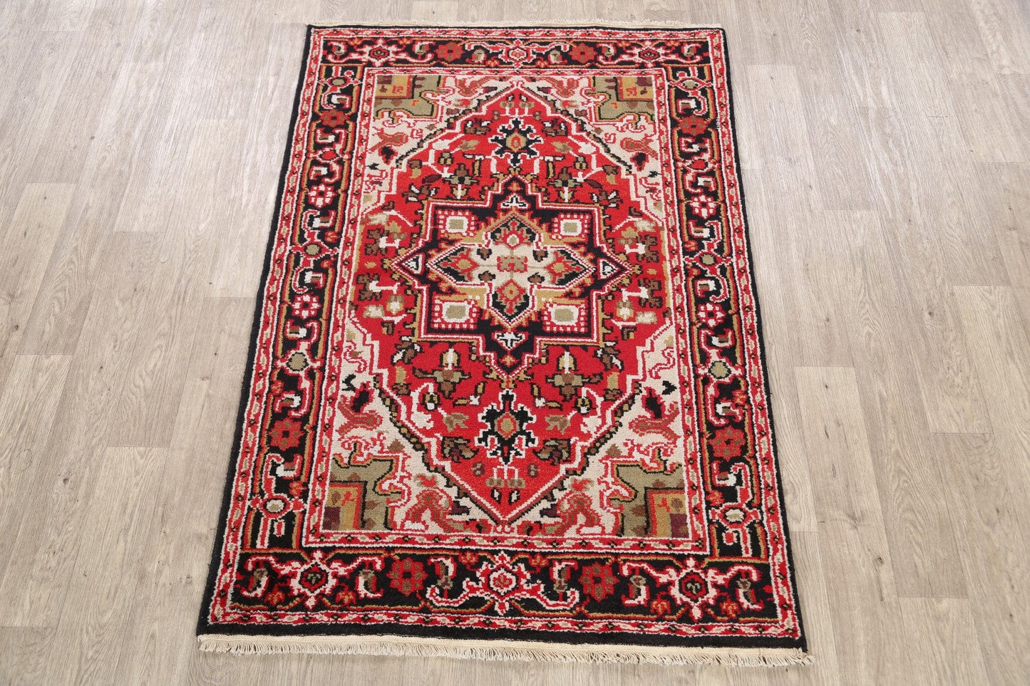 Geometric Heriz Oriental Area Rug 4x6