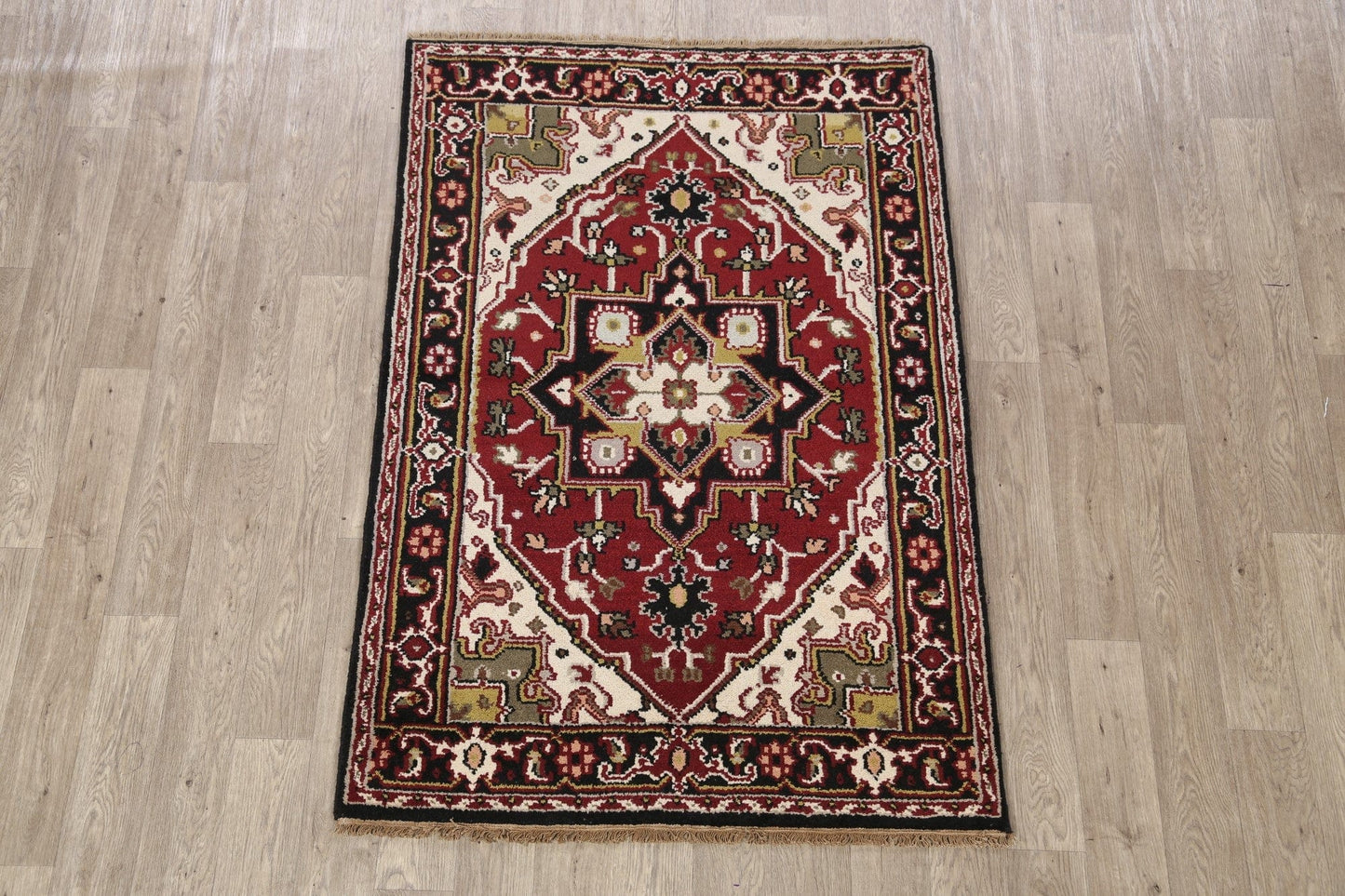 Geometric Heriz Oriental Area Rug 4x6