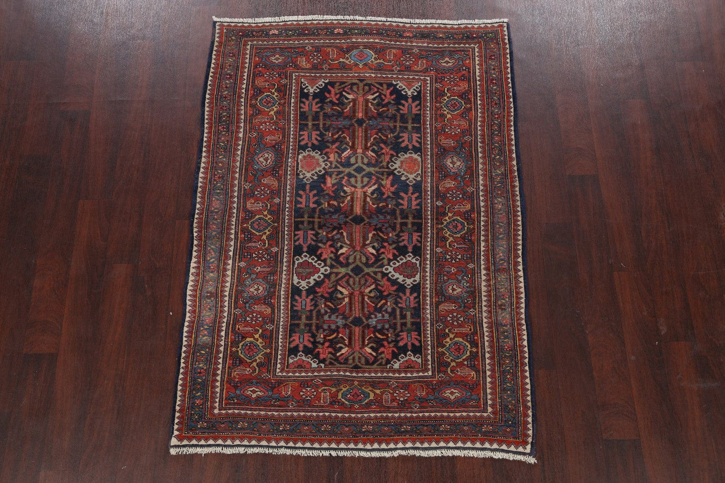 Pre-1900 Antique Bidjar Vegetable Dye Persian Area Rug 4x6