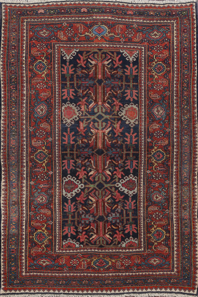 Pre-1900 Antique Bidjar Vegetable Dye Persian Area Rug 4x6