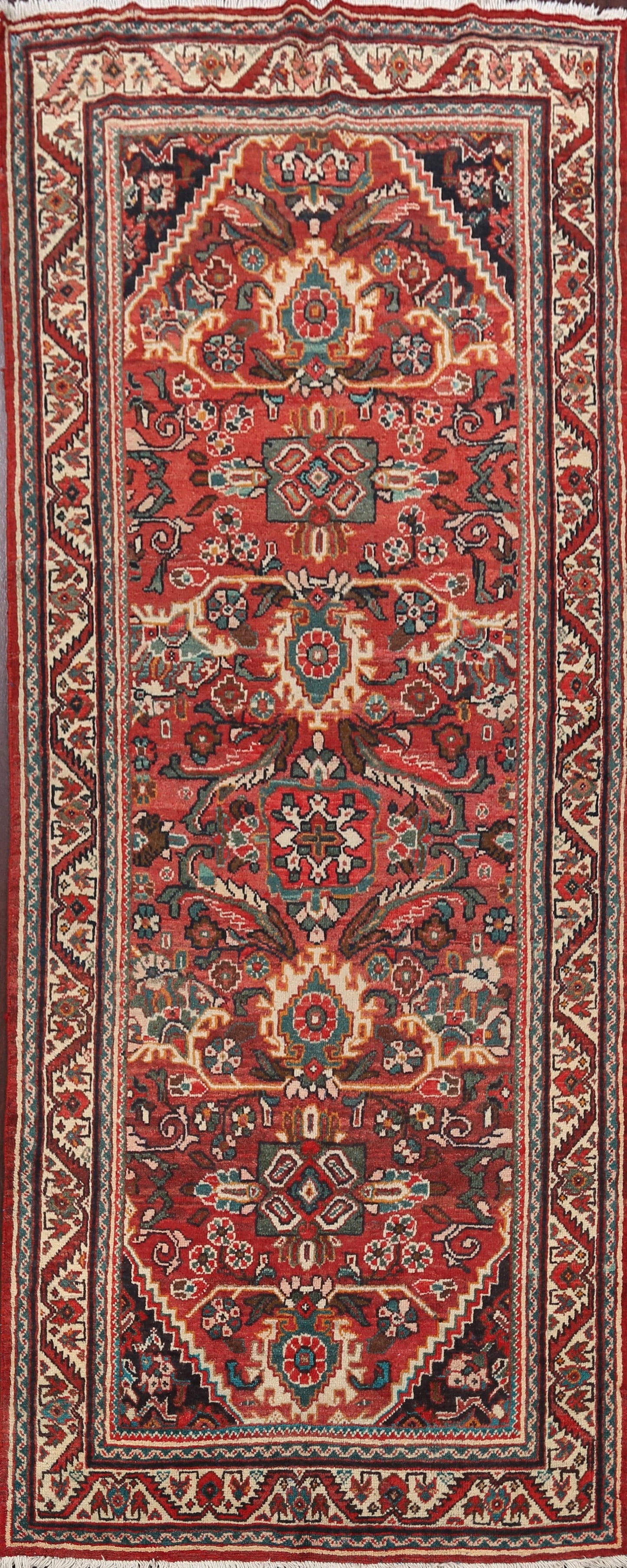 Antique Mahal Persian Runner Rug 4x10