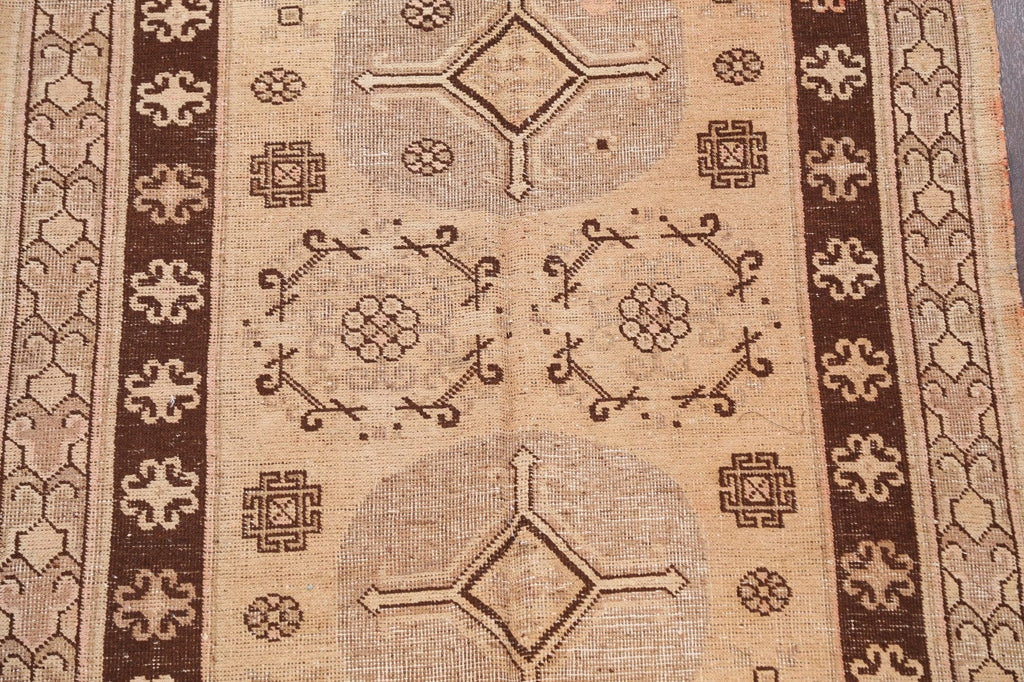 Antique Khoy 100% Vegetable Dye Oriental Runner Rug 4x8