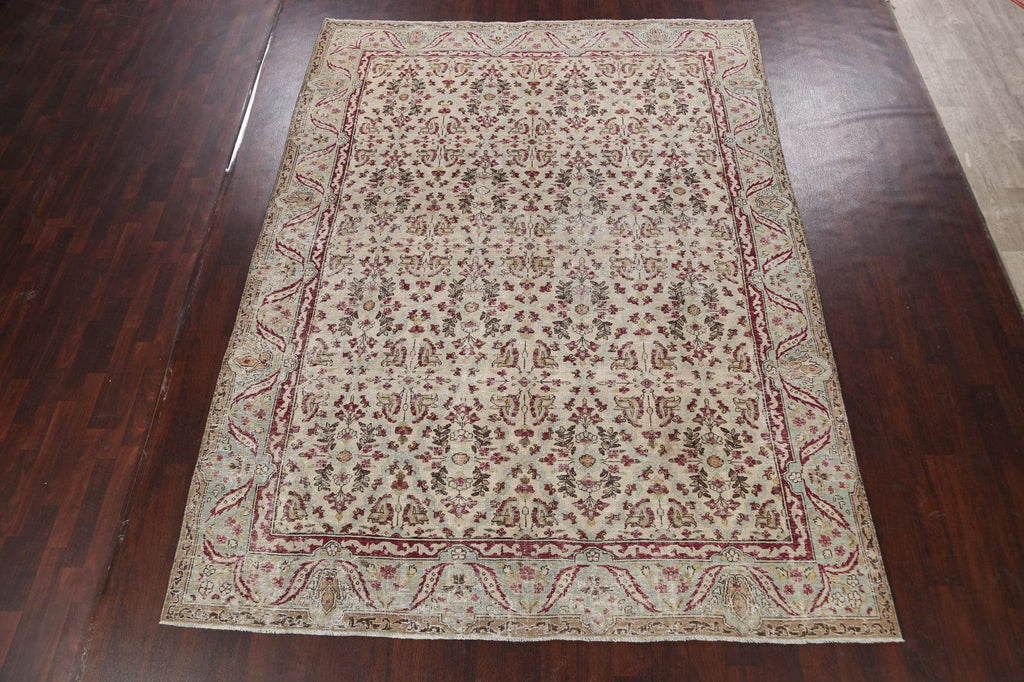 Antique Vegetable Dye Kerman Lavar Persian Area Rug 8x11