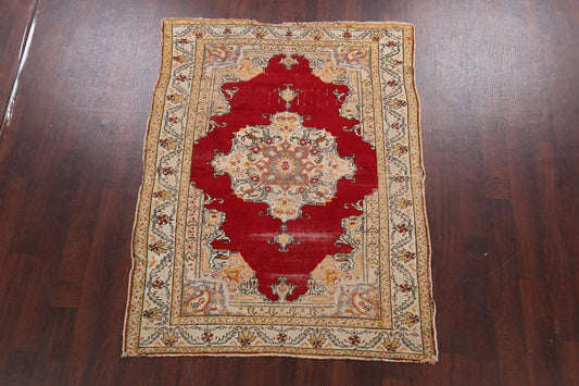 Pre-1900 Antique Anatolian Turkish Area Rug 5x6